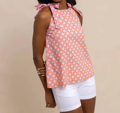 Southern Tide Kaylen Sun Daze Top In Conch Shell In Multi