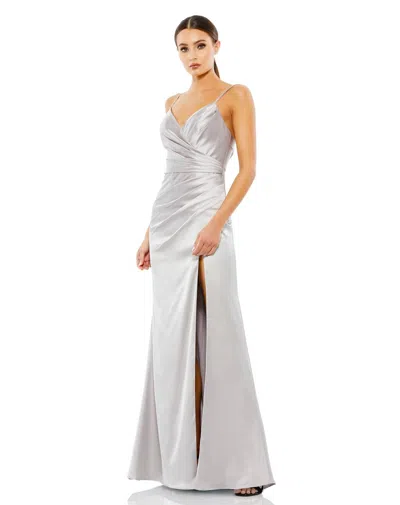 Mac Duggal A-line Gown In Silver