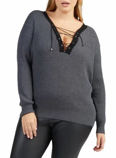 Tart Collections Amity Plus Sweater In Shark / Black In Multi