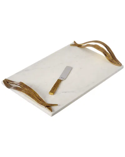 Michael Aram Palm Cheese Board With Knife In Multi