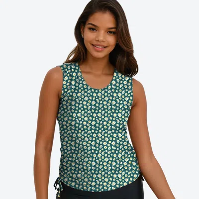 Calypsa Closed Back Maya Swim Top In Multi