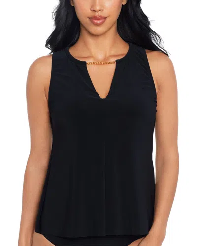 Magicsuit Womens Hyper Link Chanae Tankini Top Shirred Bikini Bottoms In Black