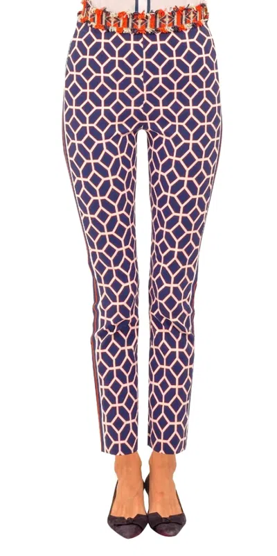 Gretchen Scott Gripeless Pant In Lucy In The Sky Navy In Multi