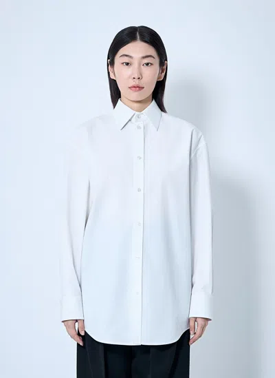 Saint Laurent White Classic Cotton Shirt In Animal Print