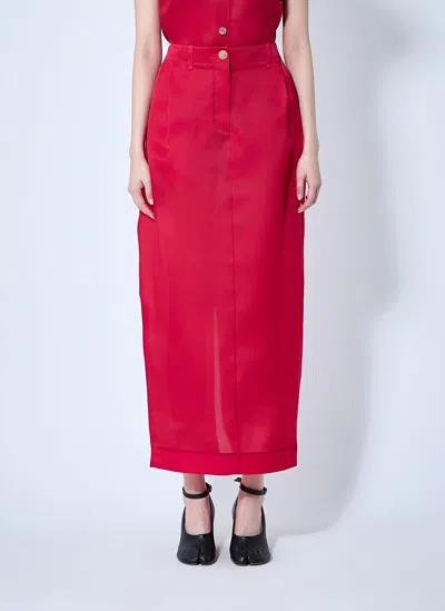 Khaite Lucian Maxi Skirt In Red