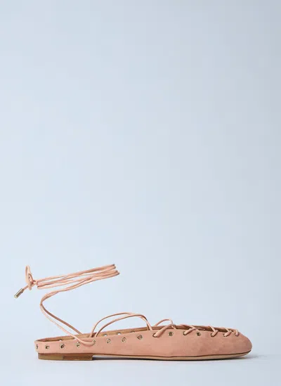 Chloé 10mm Ghillies Leather Flats In Brown