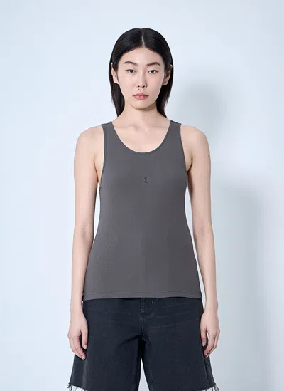 Saint Laurent Cassandre Tank Top In Grey
