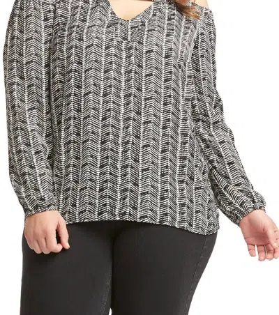 Tart Collections Cayley Plus Top In Grainy Waves Inverted In Multi