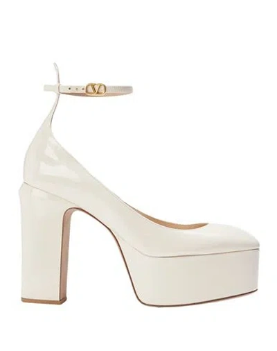 Valentino Garavani Woman Pumps Ivory Size 10.5 Soft Leather In White