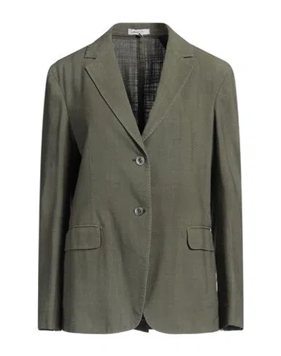 Boglioli Woman Blazer Military Green Size 4 Silk