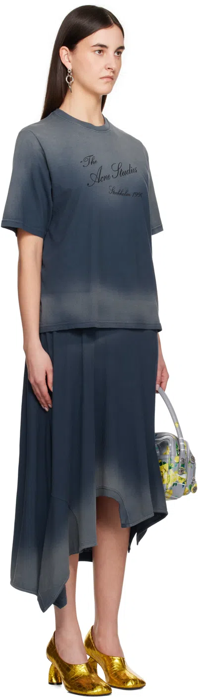 Acne Studios Emiro Layered T-shirt Dress In Navy Blue