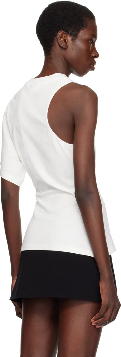 Courrèges Courregès Oneshoulder Tshirt In Scuba In 0001 Heritage White