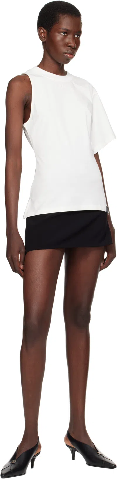 Courrèges Courregès Oneshoulder Tshirt In Scuba In 0001 Heritage White