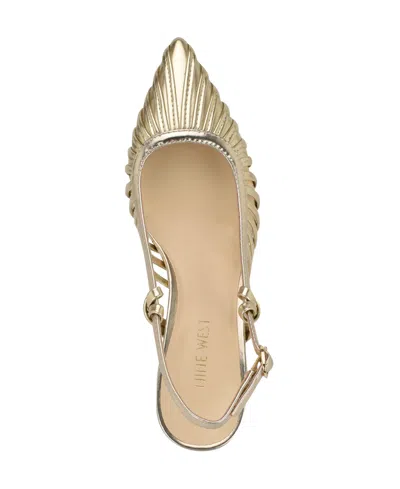 Nine West Women's Resta Pointy Toe Slingback Pumps In Gold