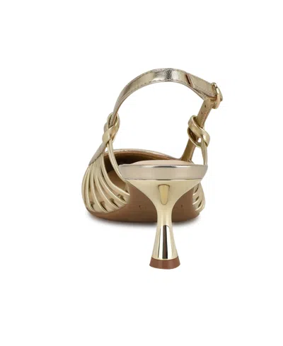 Nine West Women's Resta Pointy Toe Slingback Pumps In Gold