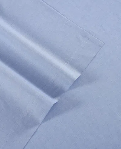 Tommy Hilfiger Solid 144-thread Count Cotton Chambray Washed 3-pc. Sheet Set, Twin Xl In Blue