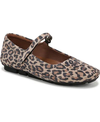 Naturalizer Women's Behold Round Toe Mary Jane Flats In Leopard Suede