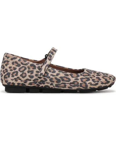 Naturalizer Women's Behold Round Toe Mary Jane Flats In Leopard Suede