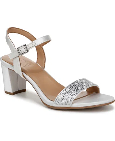 Naturalizer Women's Bristol Block Heel Dress Sandals In Pearl White Fabric