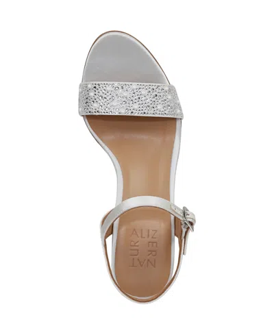Naturalizer Women's Bristol Block Heel Dress Sandals In Pearl White Fabric