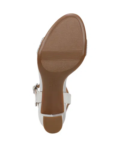 Naturalizer Women's Bristol Block Heel Dress Sandals In Pearl White Fabric