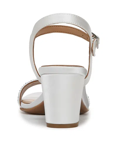 Naturalizer Women's Bristol Block Heel Dress Sandals In Pearl White Fabric