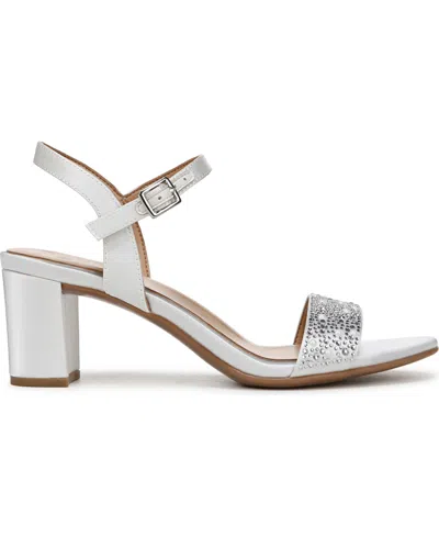Naturalizer Women's Bristol Block Heel Dress Sandals In Pearl White Fabric