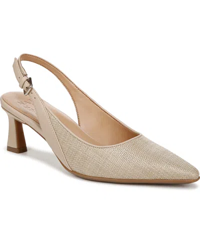 Naturalizer Women's Tansy Snip Toe Dress Slingback Pumps In Coastal Tan Fabric