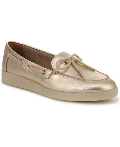Naturalizer Women's Keelboat Closed Round Toe Hybrid Sport Boat Shoes In Soft Gold Leather