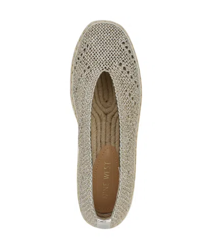 Nine West Women's Rorie Woven Slip-on Espadrille Flats In Silver