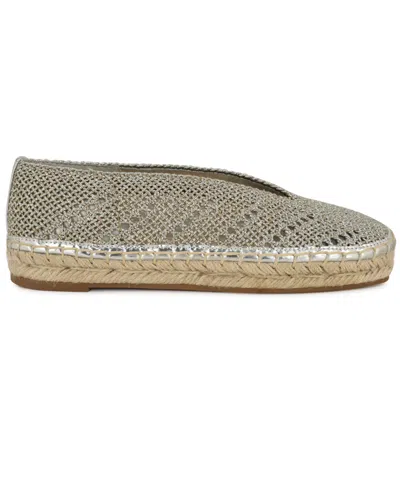 Nine West Women's Rorie Woven Slip-on Espadrille Flats In Silver