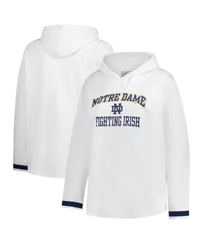 Fanatics Women's White Michigan Wolverines Plus Size Pullover Hoodie In White