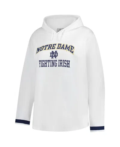 Fanatics Women's White Michigan Wolverines Plus Size Pullover Hoodie In White