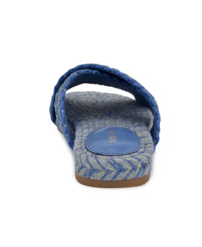 Nine West Women's Animay Woven Slip-on Flat Sandals In Blue Multi