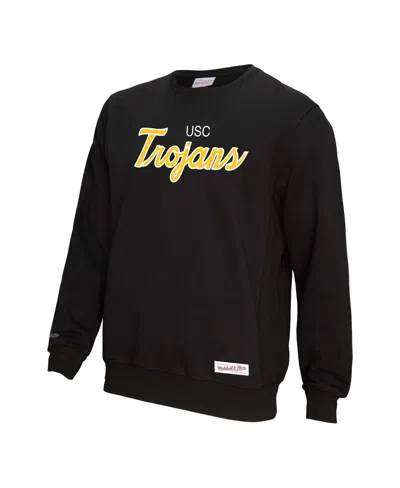 Mitchell & Ness Men's Black Usc Trojans Elite Script Pullover Sweatshirt In Black