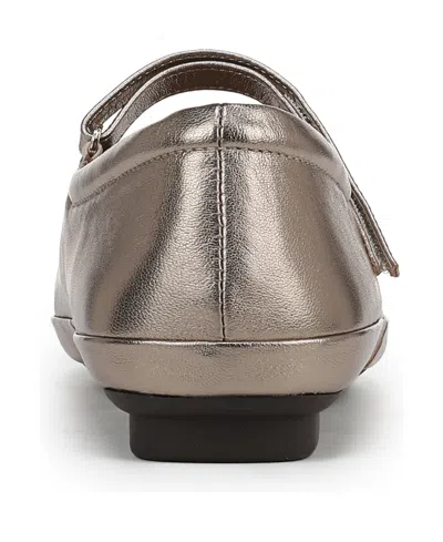 Naturalizer Women's Behold Round Toe Mary Jane Flats In Warm Silver Leather