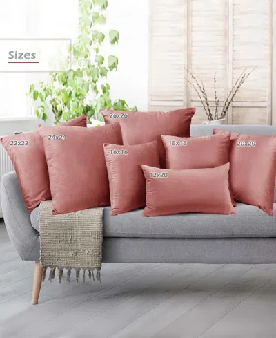 Nestl Elegant 2-pack Velvet Decorative Throw Pillows With Removeable Covers, 22" X 22" In Misty Rose