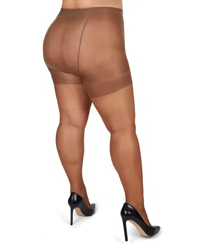 Memoi Plus Size Curvy Silky Sheer Control Top Pantyhose Mm-2210 In Utopia