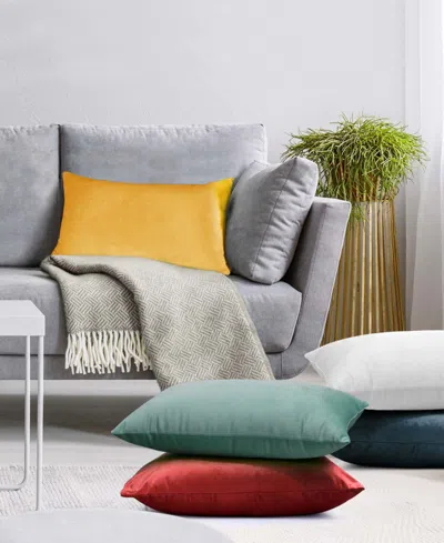 Nestl Elegant 2-pack Velvet Decorative Throw Pillows With Removeable Covers, 12" X 20" In Teal Blue