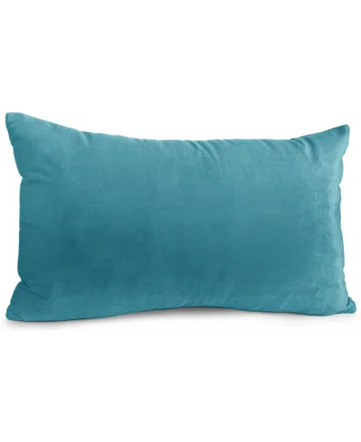 Nestl Elegant 2-pack Velvet Decorative Throw Pillows With Removeable Covers, 12" X 20" In Teal Blue