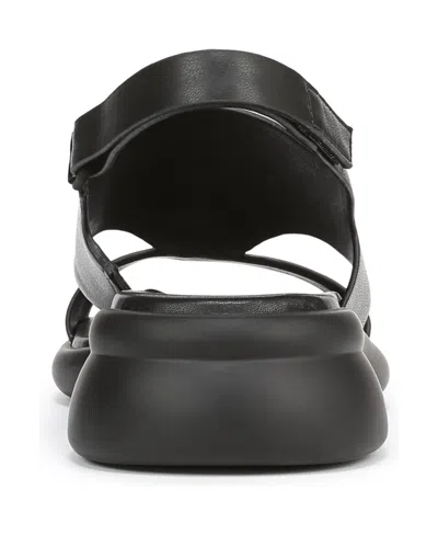 Naturalizer Women's Lillian Round Toe Slingback Sandals In Black Faux Leather