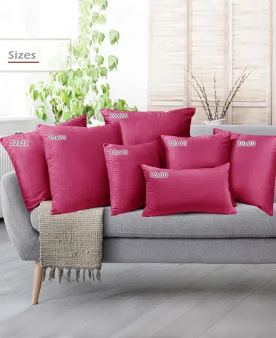 Nestl Elegant Velvet Removeable Cover 2-pack Decorative Pillows, 26" X 26" In Hot Pink