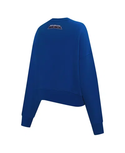 Pro Standard Women's Blue Colorado Avalanche Area Code Cropped Pullover Sweatshirt In Blue