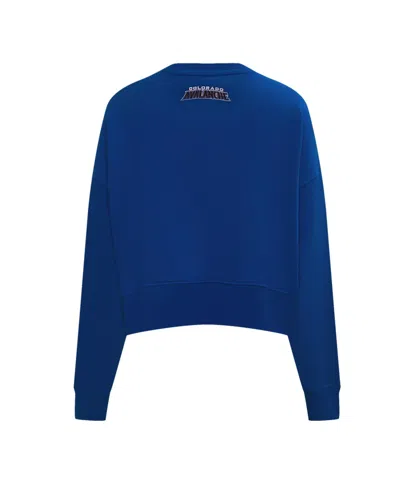 Pro Standard Women's Blue Colorado Avalanche Area Code Cropped Pullover Sweatshirt In Blue