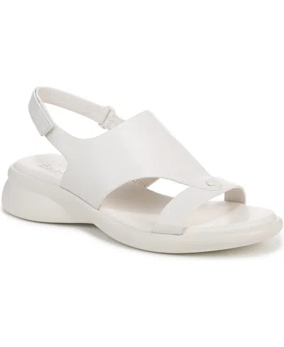 Naturalizer Women's Lillian Round Toe Slingback Sandals In Warm White Faux Leather
