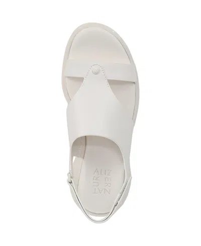 Naturalizer Women's Lillian Round Toe Slingback Sandals In Warm White Faux Leather