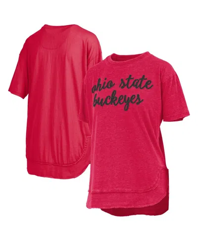 Pressbox Scarlet Ohio State Buckeyes Poncho T-shirt In Red
