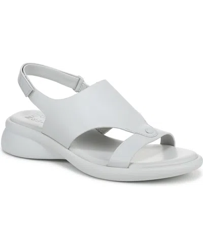 Naturalizer Women's Lillian Round Toe Slingback Sandals In Mist Grey Faux Leather