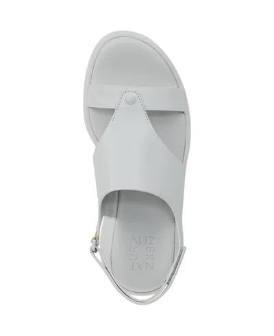 Naturalizer Women's Lillian Round Toe Slingback Sandals In Mist Grey Faux Leather