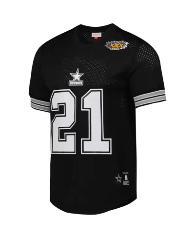 Mitchell & Ness Men's Deion Sanders Black Dallas Cowboys Retired Player Name Number Mesh Top In Black